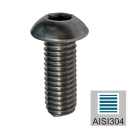 Stainless steel screw, half round head, M10x20mm